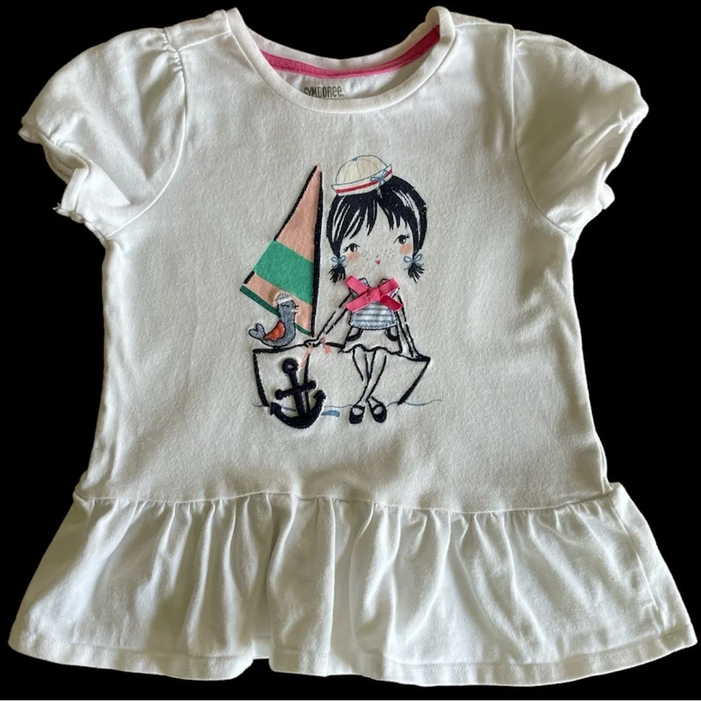 Gymboree White and Pink Girls Tops